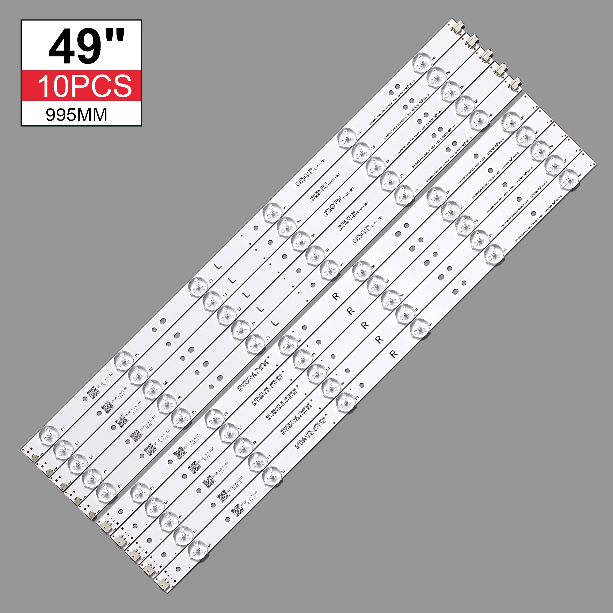 10 PCS LED Ʈ LED49C1000n 49D1000/C1000 LB-C490F13-E2-L-G1-LD1 LD2 SE1 SE2 RF-AC490E30-0601R-01 0601L 12 